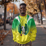 Custom Cricket African Nigeria Sweatshirt Najeriya Yellow Greens Eagle - African Pride