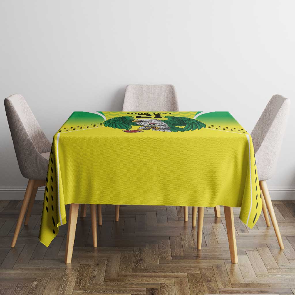 Custom Cricket African Nigeria Tablecloth Najeriya Yellow Greens Eagle - African Pride