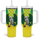 Custom Cricket African Nigeria Tumbler With Handle Najeriya Yellow Greens Eagle - African Pride