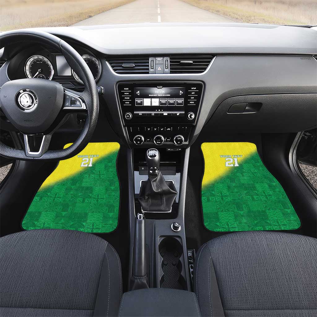 Custom Cricket African Nigeria Car Mats Najeriya Angry Eagle Flag Motif - African Pride