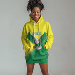 Custom Cricket African Nigeria Hoodie Dress Najeriya Angry Eagle Flag Motif - African Pride