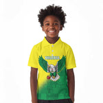 Custom Cricket African Nigeria Kid Polo Shirt Najeriya Angry Eagle Flag Motif - African Pride