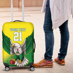 Custom Cricket African Nigeria Luggage Cover Najeriya Angry Eagle Flag Motif - African Pride