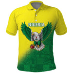 Custom Cricket African Nigeria Polo Shirt Najeriya Angry Eagle Flag Motif - African Pride