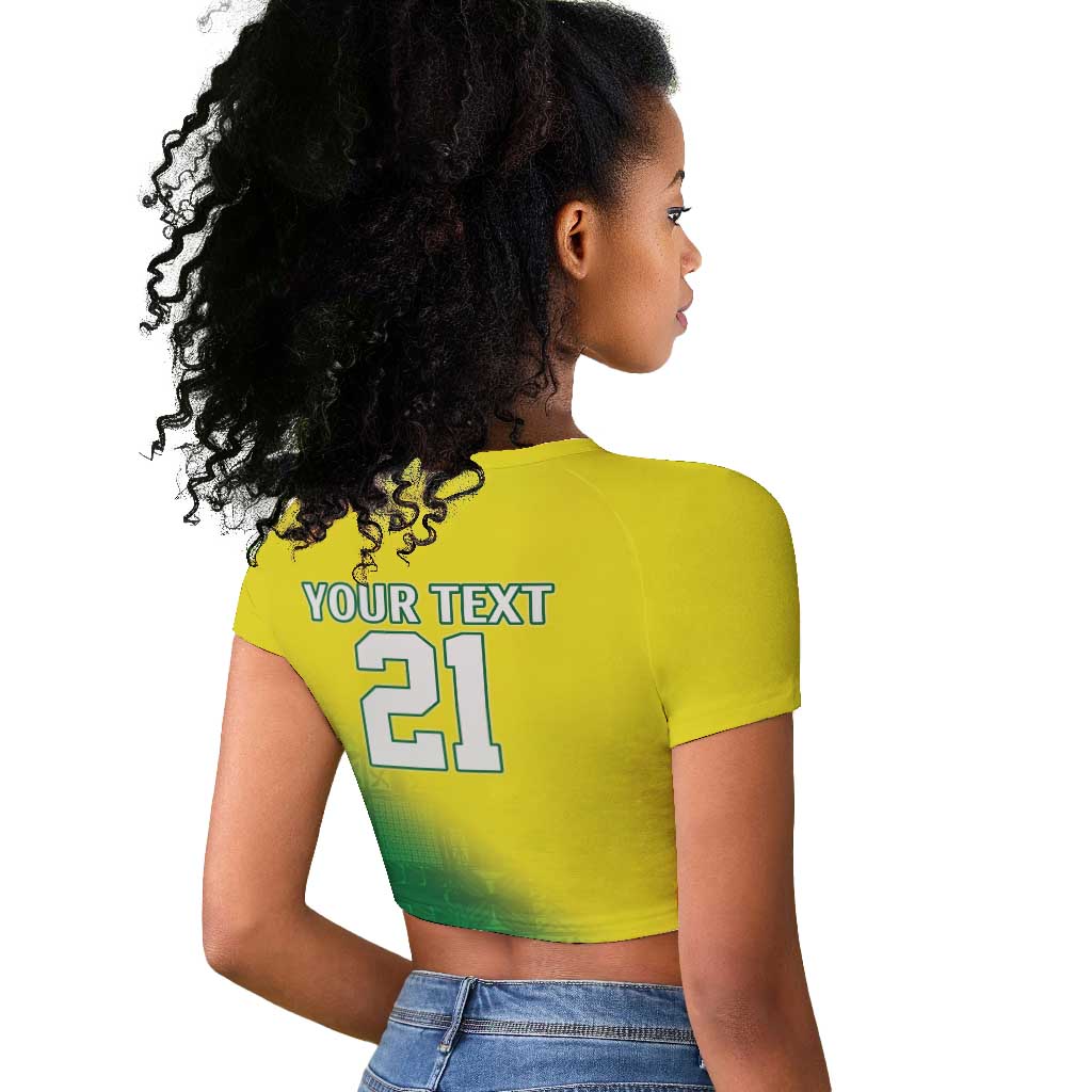 Custom Cricket African Nigeria Raglan Cropped T shirt Najeriya Angry Eagle Flag Motif - African Pride