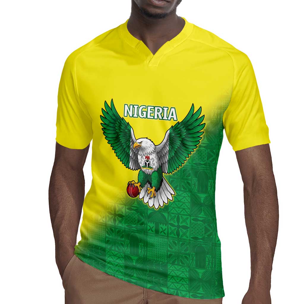 Custom Cricket African Nigeria Rugby Jersey Najeriya Angry Eagle Flag Motif - African Pride