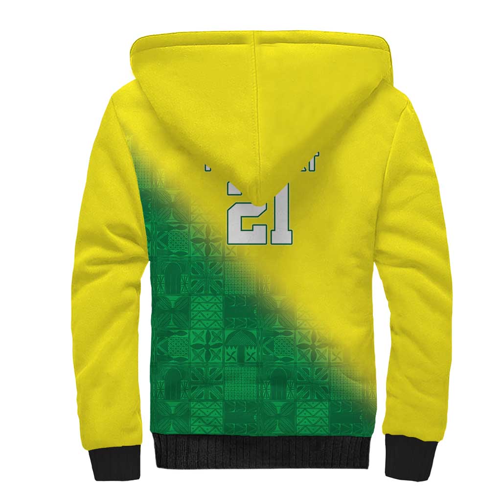 Custom Cricket African Nigeria Sherpa Hoodie Najeriya Angry Eagle Flag Motif - African Pride
