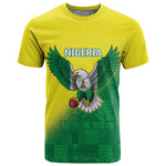 Custom Cricket African Nigeria T shirt Najeriya Angry Eagle Flag Motif - African Pride