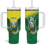 Custom Cricket African Nigeria Tumbler With Handle Najeriya Angry Eagle Flag Motif - African Pride