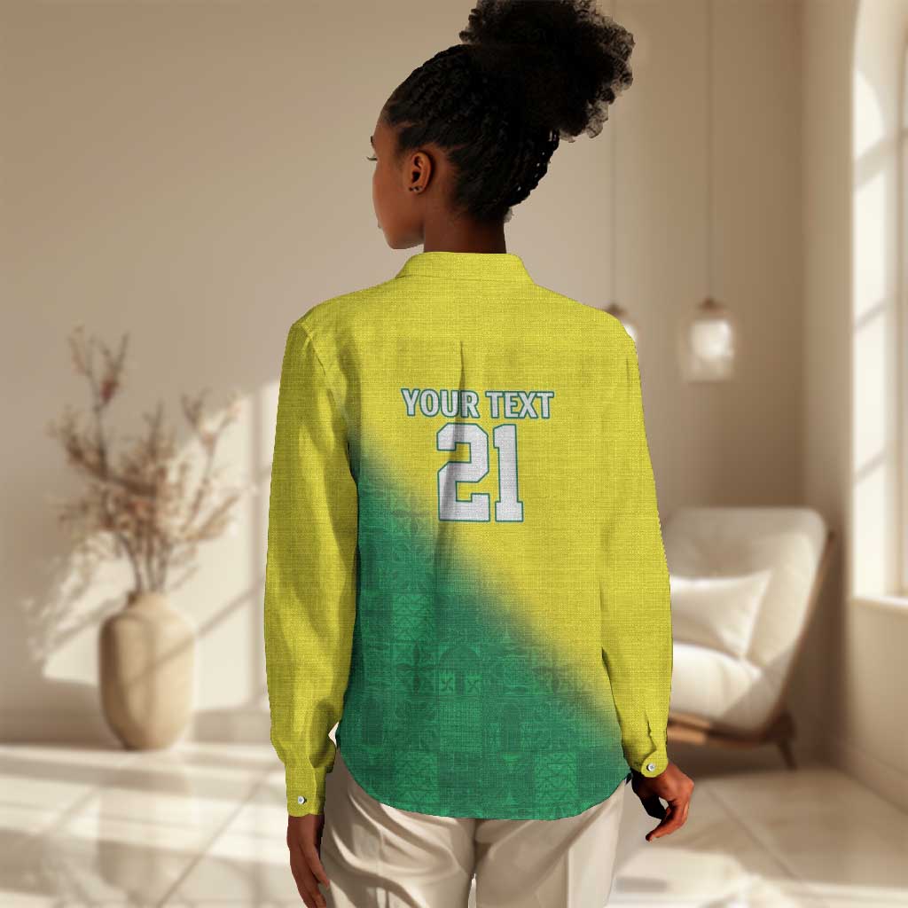 Custom Cricket African Nigeria Women Casual Shirt Najeriya Angry Eagle Flag Motif - African Pride