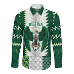 Custom Football African Nigeria Long Sleeve Button Shirt Classic 20-21 Home Jersey - African Pride