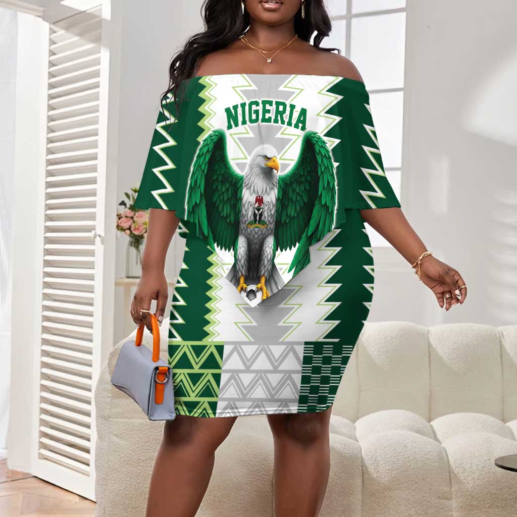 Custom Football African Nigeria Off Shoulder Short Dress Classic 20-21 Home Jersey by African Pride Custom Football African Nigeria Off Shoulder Short Dress Classic 20-21 Home Jersey by African Pride