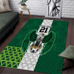 Custom Football African Nigeria Area Rug Retro Nigeria 20-21 Eagle Flag Motif - African Pride