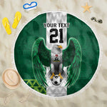 Custom Football African Nigeria Beach Blanket Retro Nigeria 20-21 Eagle Flag Motif - African Pride