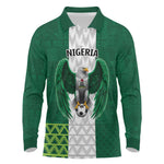 Custom Football African Nigeria Long Sleeve Polo Shirt Retro Nigeria 20-21 Eagle Flag Motif - African Pride