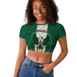 Custom Football African Nigeria Raglan Cropped T shirt Retro Nigeria 20-21 Eagle Flag Motif - African Pride