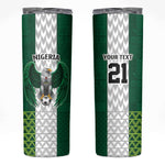 Custom Football African Nigeria Skinny Tumbler Retro Nigeria 20-21 Eagle Flag Motif - African Pride
