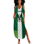 Custom Football African Nigeria Summer Maxi Dress Retro Nigeria 20-21 Eagle Flag Motif - African Pride