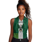 Custom Football African Nigeria Women Sleeveless Polo Shirt Retro Nigeria 20-21 Eagle Flag Motif - African Pride