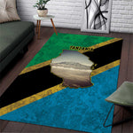 African Volcano Kilimanjaro Tanzania Area Rug Grunge Flag Map of Tanzania - African Pride