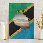 African Volcano Kilimanjaro Tanzania Canvas Wall Art Grunge Flag Map of Tanzania - African Pride