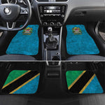 African Volcano Kilimanjaro Tanzania Car Mats Grunge Flag Map of Tanzania - African Pride