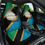 African Volcano Kilimanjaro Tanzania Car Seat Cover Grunge Flag Map of Tanzania - African Pride