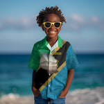 African Volcano Kilimanjaro Tanzania Kid Hawaiian Shirt Grunge Flag Map of Tanzania - African Pride
