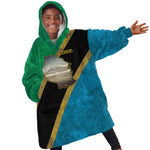African Volcano Kilimanjaro Tanzania Kid Wearable Blanket Hoodie Grunge Flag Map of Tanzania - African Pride