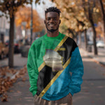 African Volcano Kilimanjaro Tanzania Sweatshirt Grunge Flag Map of Tanzania - African Pride