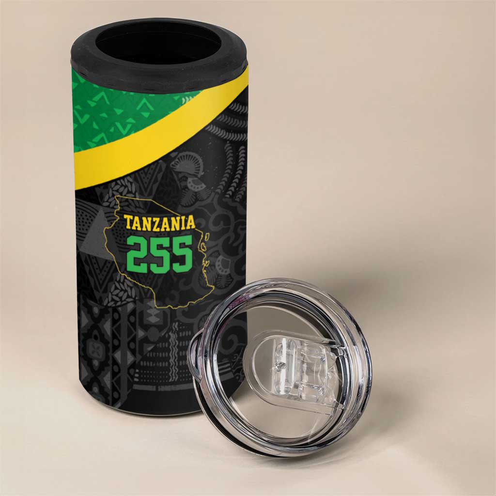 Tanzania 255 4 in 1 Can Cooler Tumbler African Mix Pattern Flag Motif - African Pride