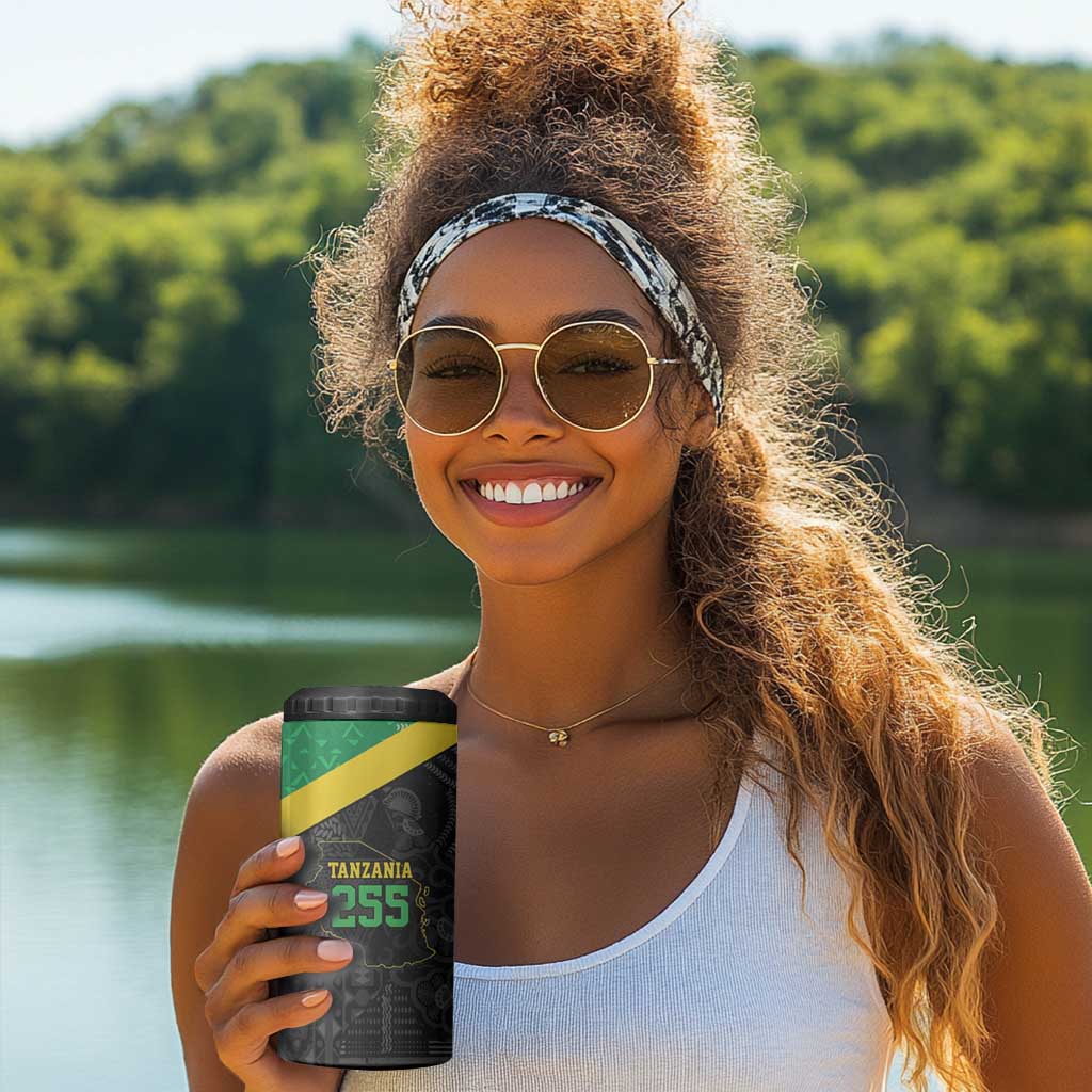 Tanzania 255 4 in 1 Can Cooler Tumbler African Mix Pattern Flag Motif - African Pride