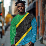 Tanzania 255 Long Sleeve Shirt African Mix Pattern Flag Motif - African Pride