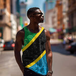 Tanzania 255 Men Tank Top African Mix Pattern Flag Motif - African Pride