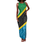 Tanzania 255 Tank Maxi Dress African Mix Pattern Flag Motif - African Pride