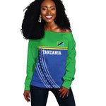 Custom Cicket African Tanzania Off Shoulder Sweater The Cows Tanzania Pattern - African Pride