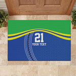 Custom Cicket African Tanzania Rubber Doormat The Cows Tanzania Pattern - African Pride