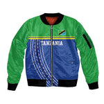 Custom Cicket African Tanzania Sleeve Zip Bomber Jacket The Cows Tanzania Pattern - African Pride