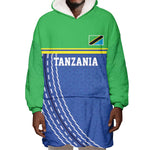 Custom Cicket African Tanzania Wearable Blanket Hoodie The Cows Tanzania Pattern - African Pride