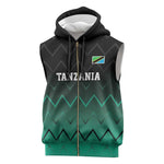 Custom Football African Tanzania Sleeveless Zip Hoodie Retro 2023-24 Tanzania History - African Pride
