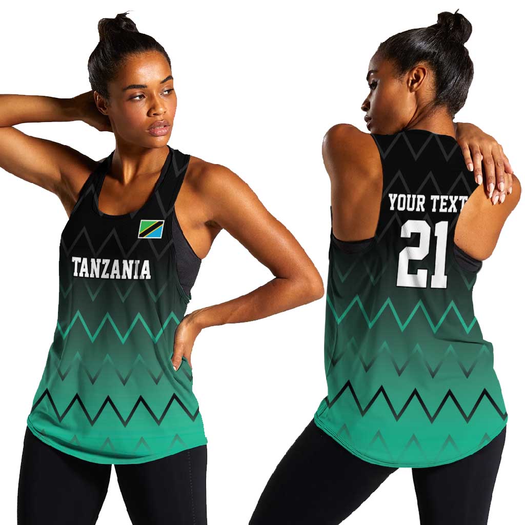 Custom Football African Tanzania Women Racerback Tank Retro 2023-24 Tanzania History - African Pride