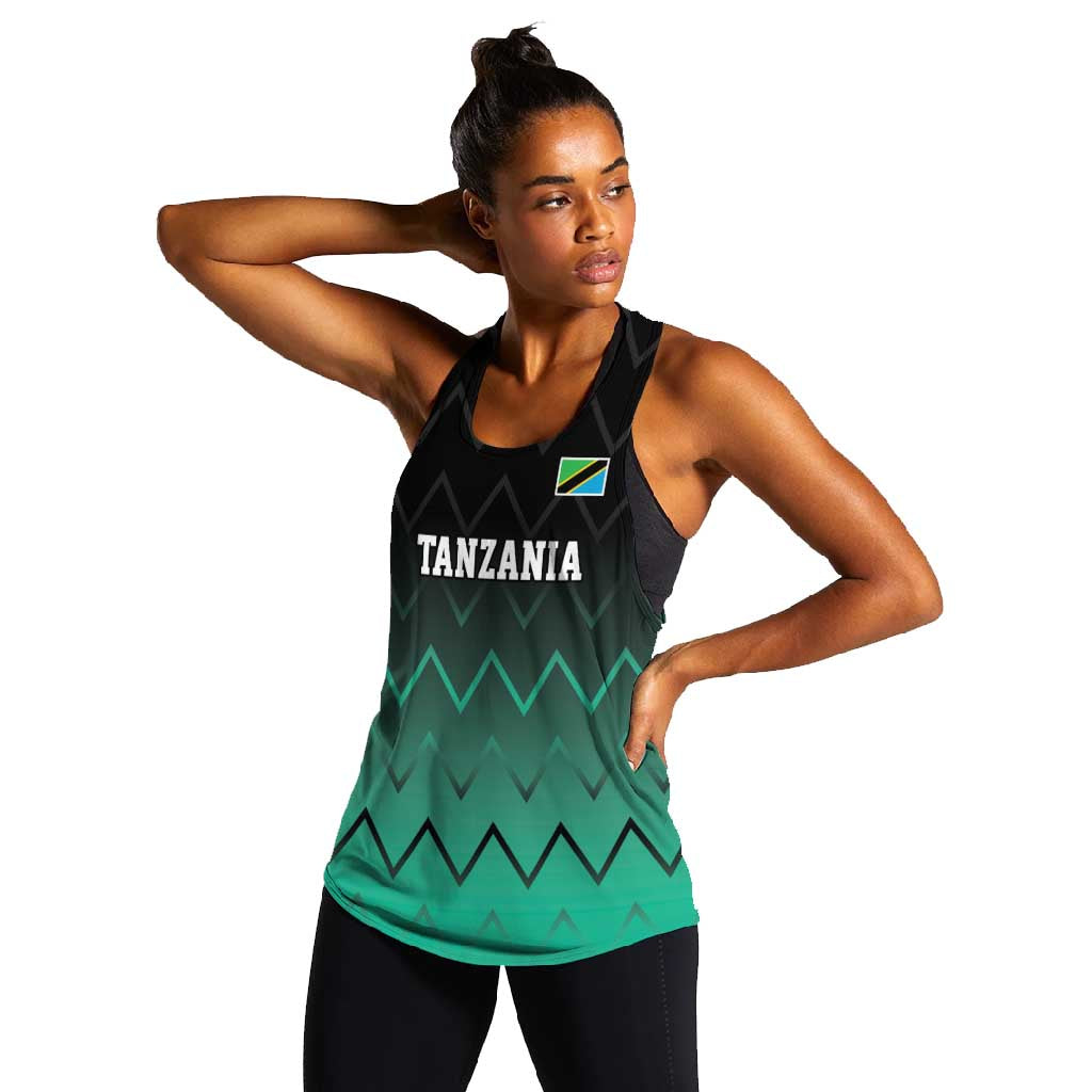 Custom Football African Tanzania Women Racerback Tank Retro 2023-24 Tanzania History - African Pride