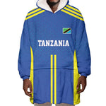 Custom Football African Tanzania Wearable Blanket Hoodie Taifa Stars Go Champion - African Pride
