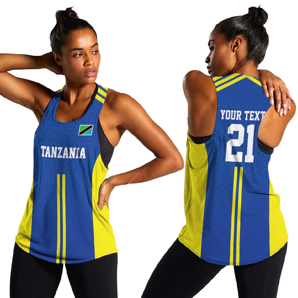 Custom Football African Tanzania Women Racerback Tank Taifa Stars Go Champion - African Pride