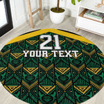 Afro-Jamaicans Football Custom Round Carpet Black Ethnic Motifs