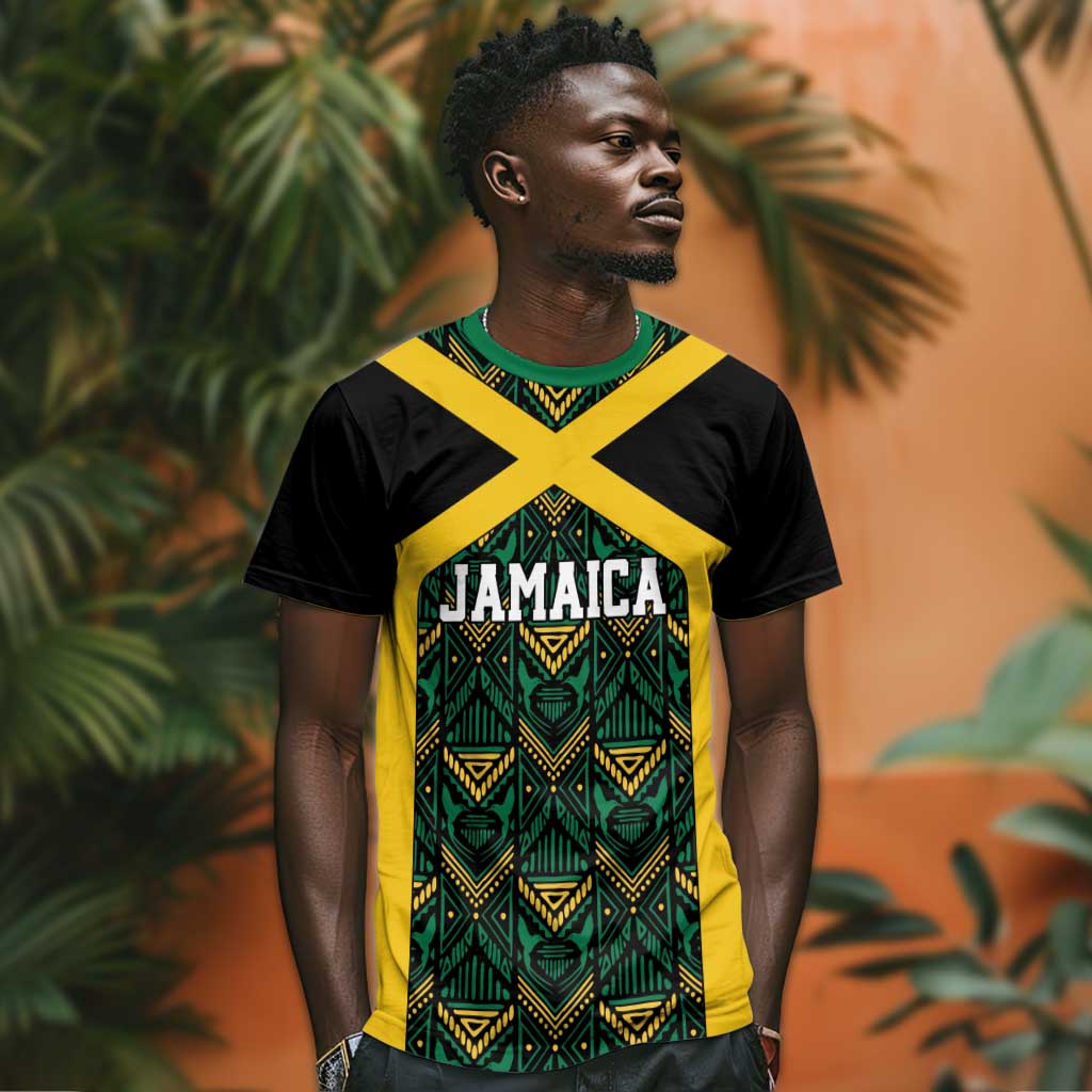 Afro-Jamaicans Football Custom T shirt Black Ethnic Motifs