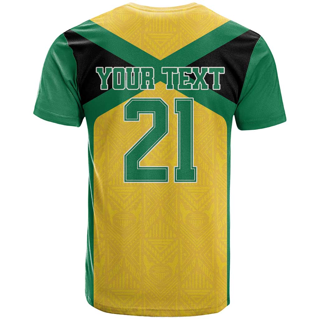 Afro-Jamaicans Football Custom T shirt Gold Ethnic Motifs