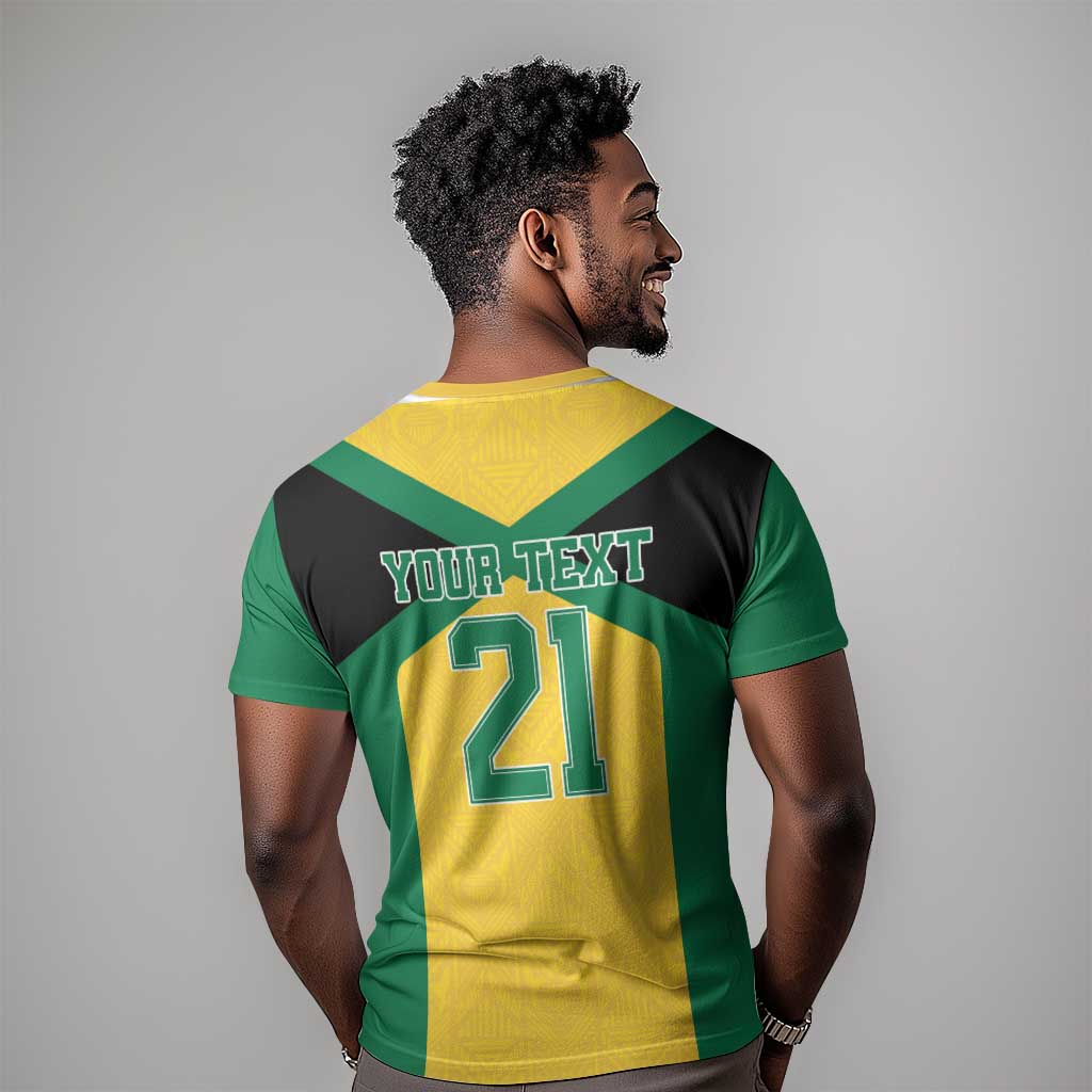 Afro-Jamaicans Football Custom T shirt Gold Ethnic Motifs