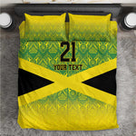 Afro-Jamaicans Custom Bedding Set Reggae Boyz With Traditional Pattern