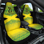 Afro-Jamaicans Custom Car Seat Cover Reggae Boyz With Traditional Pattern
